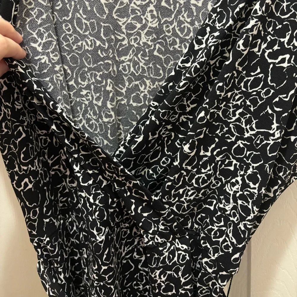 Nine West Black and White Pattern Wrap Dress - Picture 3 of 5